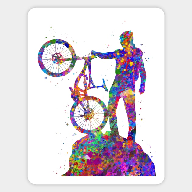 Downhill mountain bike Sticker by Yahya Art